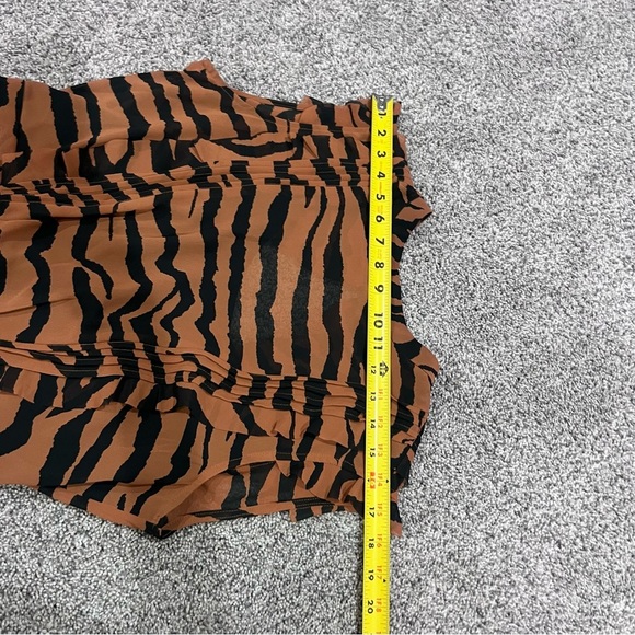 All Saints Hali Zephyr Tiger Animal Print Chiffon Fitted Mini Dress Women's US 6 - Picture 6 of 9